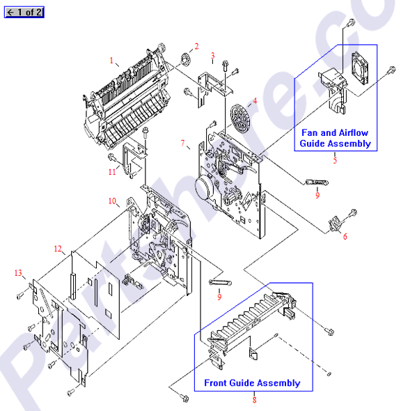 HP parts picture diagram for Q1890-60001, RM1-0715-030CN-R, RM1-0715-030CN, Q1334-00001, RM1-0715-030CN-C, RA0-1176-000CN, RA0-1023-000CN, RA0-1185-000CN, RA0-1186-000CN, RH7-5315-000CN, RM1-0546-000CN, RM1-0547-000CN